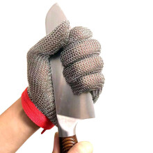 A9 Chainmail Glove, Cut Resistant Stainless Steel Butcher Glove for Meat & Fish Filleting, Size Large, Unisex
