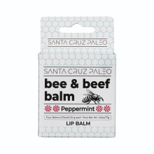 Santa Cruz Paleo Grass Fed Beef Tallow & Beeswax Peppermint Lip Balm 1 Pack Beef Tallow for Skin Care Moisturizer Hypoallergenic for Sensitive Ski