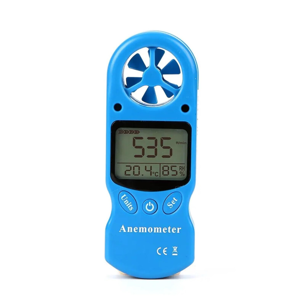 Mini Multipurpose Anemometer Digital Wind Speed Meter With Lcd Display, Thermometer, Humidity Sensor, One Size 6482260677408