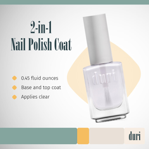 Duri Clear Base e Top Coat - 0,45 FL. Oz. 1