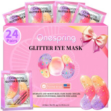 Onespring Oogmaskers (24 paar) - Cadeau voor haar - Onderoogpatches voor donkere kringen Wallen Rimpels Verzachtende en hydraterende huidverzorgi