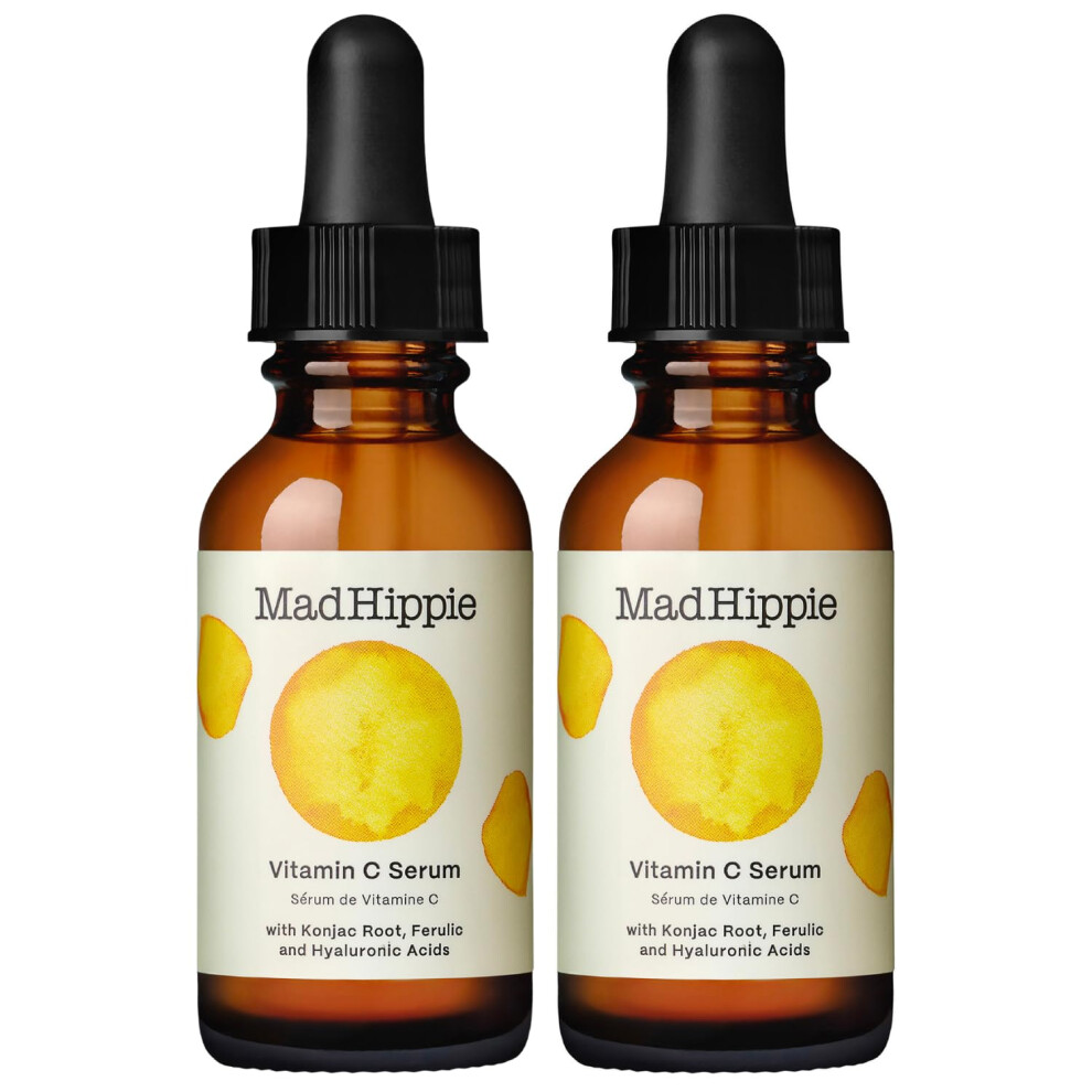 Mad Hippie Vitamin C Serum 2-Pack - Brightening Serum With Hyaluronic Acid Ferulic Acid Vitamin E 1.02 Oz Ea