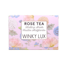 Winky Lux Rose Tea Oil Blotting Sheets - Shine Control Blotting Papers i Travel Compact Absorber ?jeblikkeligt olie og reducerer glans uden at fo