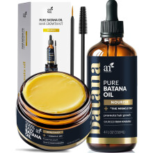 Batanal fr Haarwachstum - 4pc Set: Rohes Batanal 4oz + 4,2 Unzen Paste Wimpernstab & Brow Pinsel - Organic Dr. Sebi Inspirierte Produkte aus H