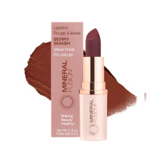 Mineral Fusion Lipstick Vivid & Smudge-Free Lip Color with Avocado Oil Cocoa Seed Butter & More Long-Lasting Vegan Lipstick FD&C Dye-Free Cruelt