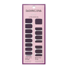 Dashing Diva Gloss Nail Strips - Fig Pop | Adesivos de unhas de gel de longa durao, resistentes a chips, sem UV | Contm 32 embalagens para unh
