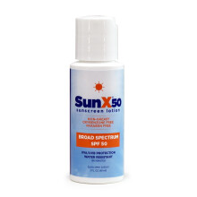 CoreTex Sun X 50 SPF Broad Spectrum Sunscreen Lotion - 2oz Bottle of Paraben Oxybenzone Octinoxate & Oil Free Sunscreen - No White Cast and Water