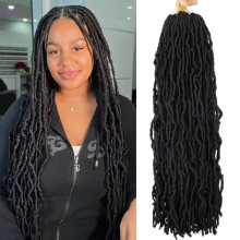 8 Packs Soft Locs Crochet Hair Pre Looped Faux Locs 26 Inch Goddess Locs Dreadlocs Synthetic Hair For Black Women (1B 26 Inch (Pack of 8))