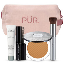 PR Minerals Multitasking Essentials Kit Medium Dark - Makeup Gift Set Includes 4-in-1 Correcting Primer Fully Charged Mascara 4-in-1 Pressed M