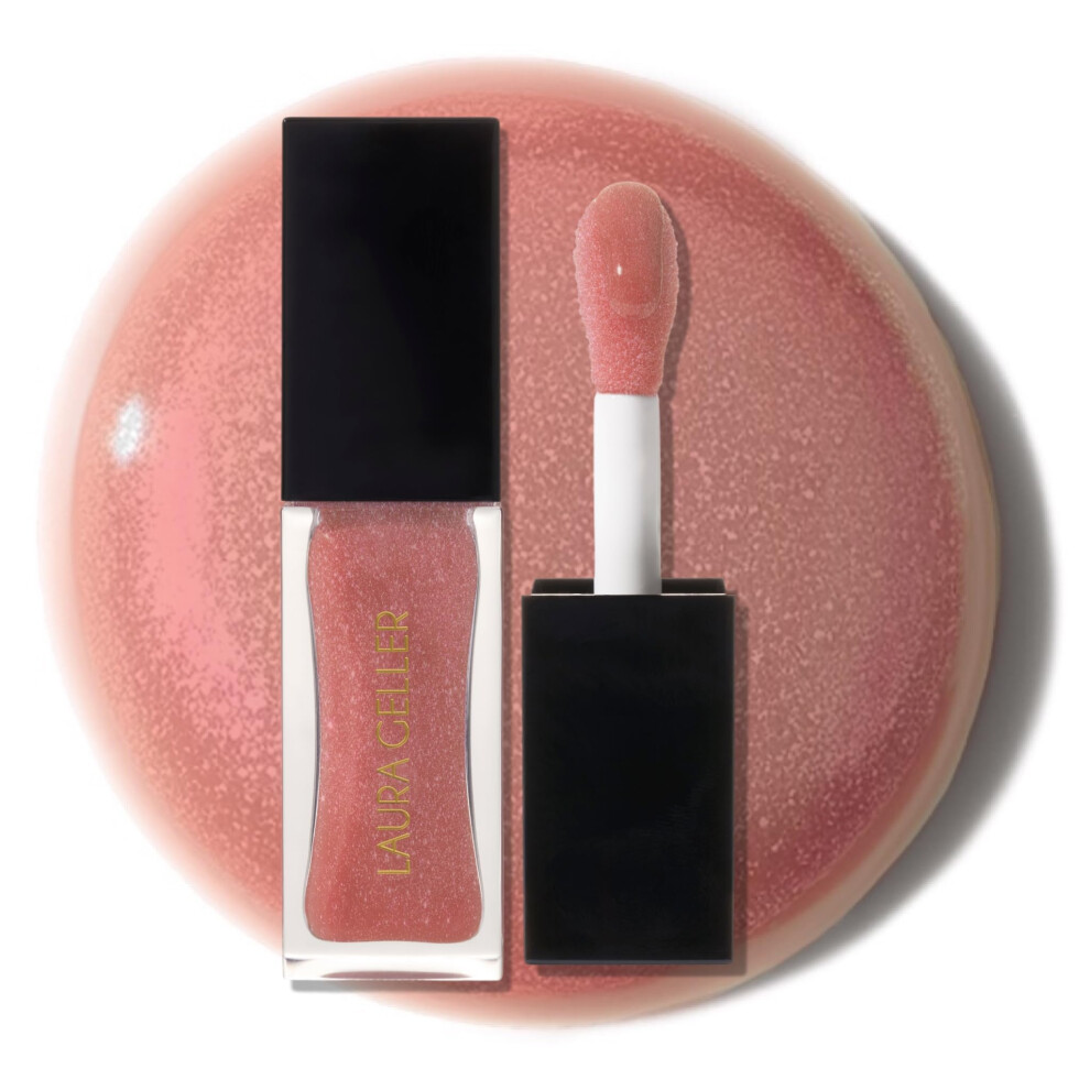 Laura Geller Beauty Laura Geller New York Fine Shine Glossy Lip Oil Mauve Along - Hydrating Squalane - Fine Shimmer Lip Gloss Purple