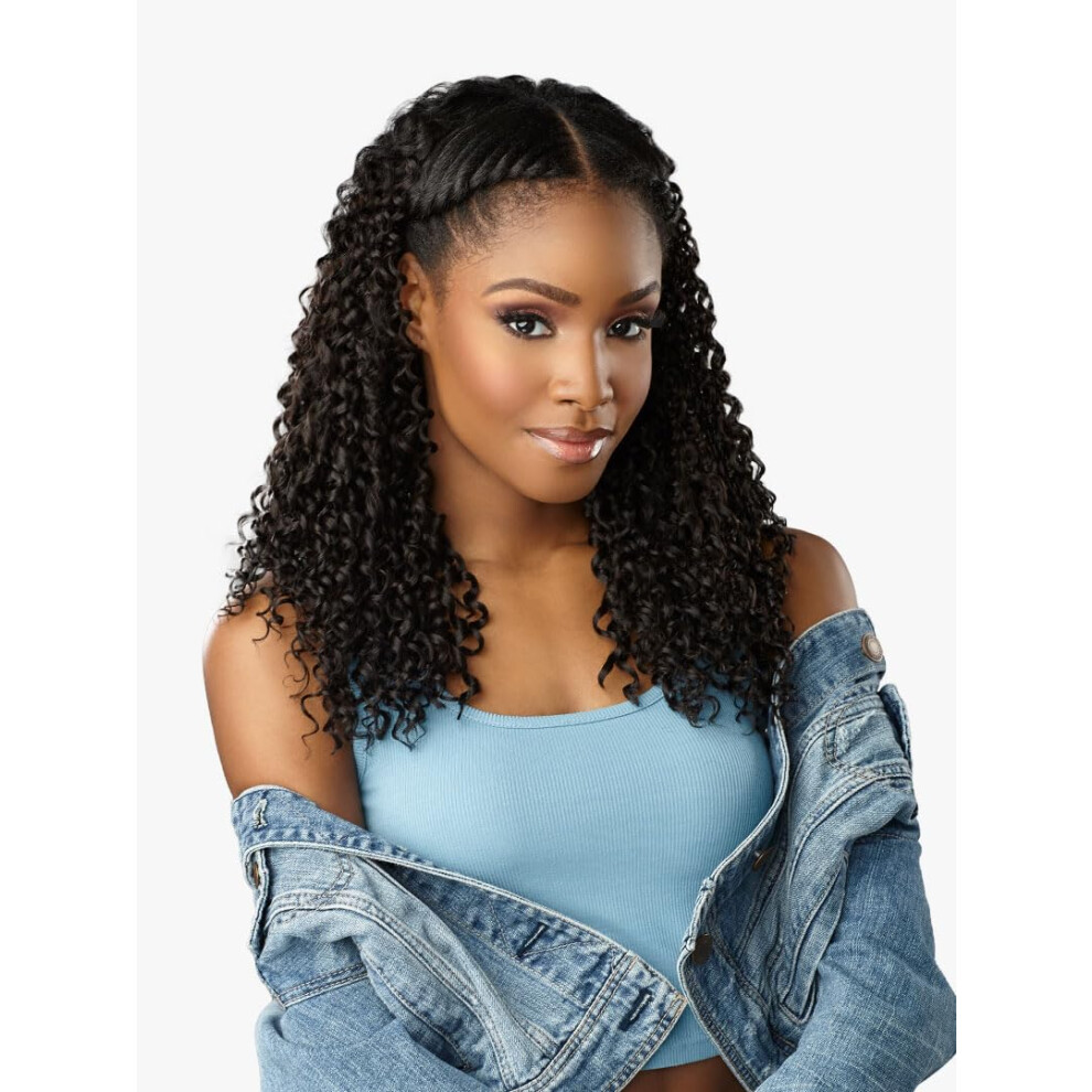 Sensationnel Unisex Brown Curls Kinks & Co Synthetic Hair Clip Ins - Dream Chaser 14 (Color:4 Medium )