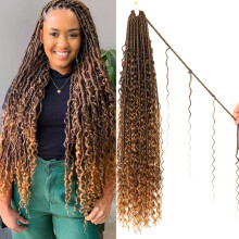 8 Packs Goddess Faux Locs Crochet Hair-30 Inch Boho Soft Locs Crochet Hair for Black Women (T27 30 Inch(Pack of 8))
