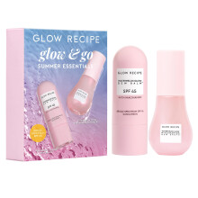Glow Recipe Glow & Go Summer Makeup Prep Essentials Kit - Skincare Set with Full Size Korean Sunscreen with SPF 45 & Travel Size Niacinamide Dew Drop