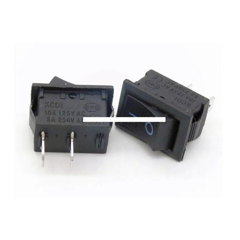 200Pcs Kcd1-101 Push Button Switch 15X21mm Spst 2Pin On/Off Rocker Switch 6A 250V 10A 125V Black 6947110187389