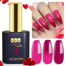 YTD Likomey Esmalte de Uñas Cambio de Color, 15ml Rosa Fucsia a Rojo Berry Cambia con la Temperatura
