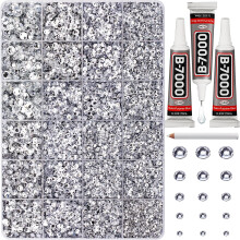 30000Pcs Resin Rhinestones for Crafting Bedazzling Silver Clear Flatback Gems Crystals for Bedazzle Crafts Clothing Clothes Fabric Flat Back Je