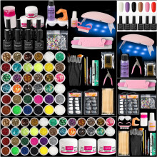 Kit per unghie acrilico per principianti con tutto con kit per chiodo per unghie in gel professionale con kit per unghie leggero UV set kit di polver
