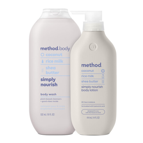 Method Methode Body Wash (18oz) et Lotion (14oz) Ensemble cadeau simplement nourrir