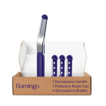 Flamingo Dermaplane Scheerapparaat Set, Gezichtsbeharing Verwijderaar voor Vrouwen, Inclusief 1 Handvat en 4 Vervangbare Scheermesjes