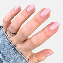 Olive & June Minimalist Instant Mani Unhas Postiças (Cola) | Neutras | Curtas, Squoval | 42 Unhas Falsas