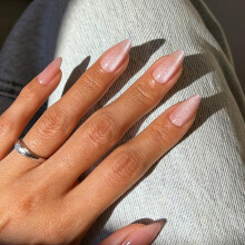 KQueenest Glitter Press on Nails Amndoa curta com revestimento UV Unhas de gel grossas e fofas de olho de gato Cola em unhas falsas acrlicas br