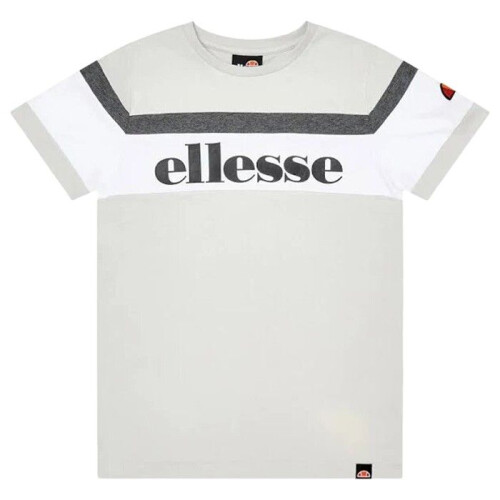 Ellesse Kinder T-Shirt - Ellesse - Strisciaight - Hellgrau - 100% Baumwolle - Kurzarm