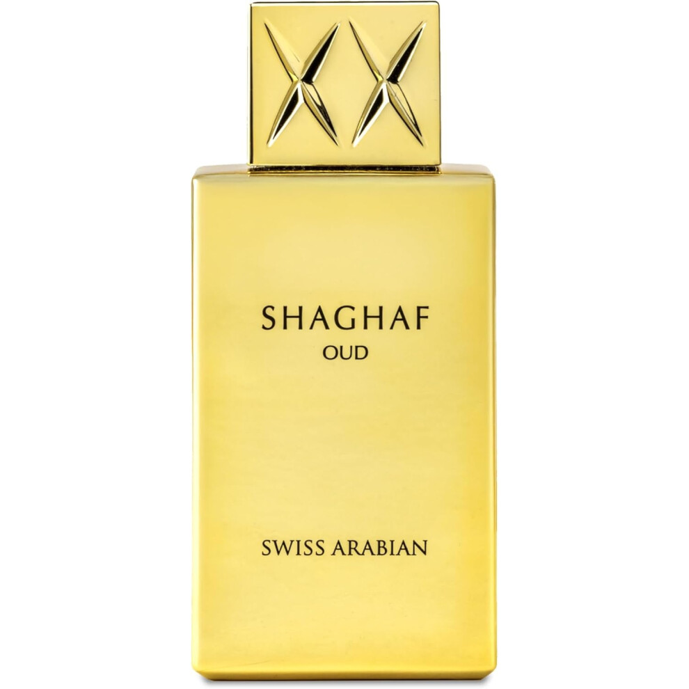 Swiss Arabian Red/Gold Shaghaf Oud - Luxury Products From Dubai - Long Lasting Addictive Personal Edp Spray Fragrance - Seductive Signature Aroma - 2.5 Oz
