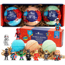Superhelden -Bathbomben fr Kinder mit berraschungsspielzeug im Inneren (3 Pack) - Groe Bubble Bomb fr Jungen und Mdchen - Sprudel entspannen