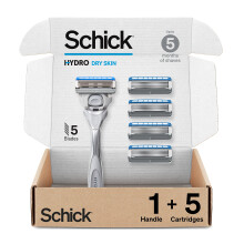 Schick Hydro Dry Skin Razor 1 Razor Handle and 5 Cartridges | Razors for Men 5 Blade Razor Men Mens Razors for Shaving Razor Blades for Men 1 Ha