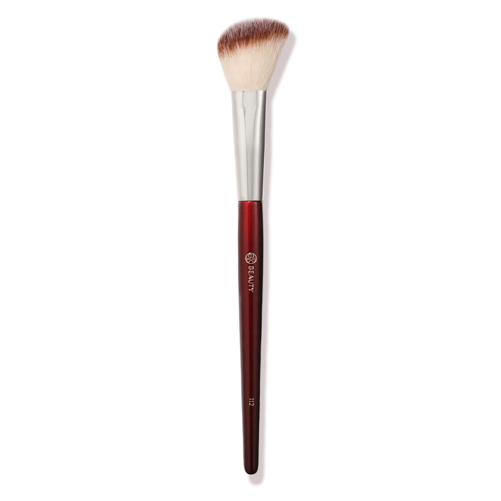 Bk Beauty 112 Small Angled Face Brush - Precise Angled Blush Brush For Soft Natural Blend Ideal For Blush On Smaller Faces & Highlighting