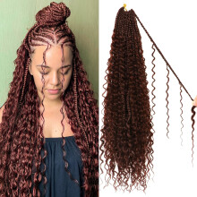 Goddess Boho Box Braids Hckovan vlasy - 8 balen 24palcovch hckovanch Box Braids pro cern eny predem smyckovan (#4 24 palcov (balen 8))