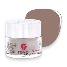 Revel Nail Dip Powder - Brown Nude Powder Dip Nail Polish Chip Resistant Dip Nail Powder with Vitamin E and Calcium DIY Manicure Shady Shade