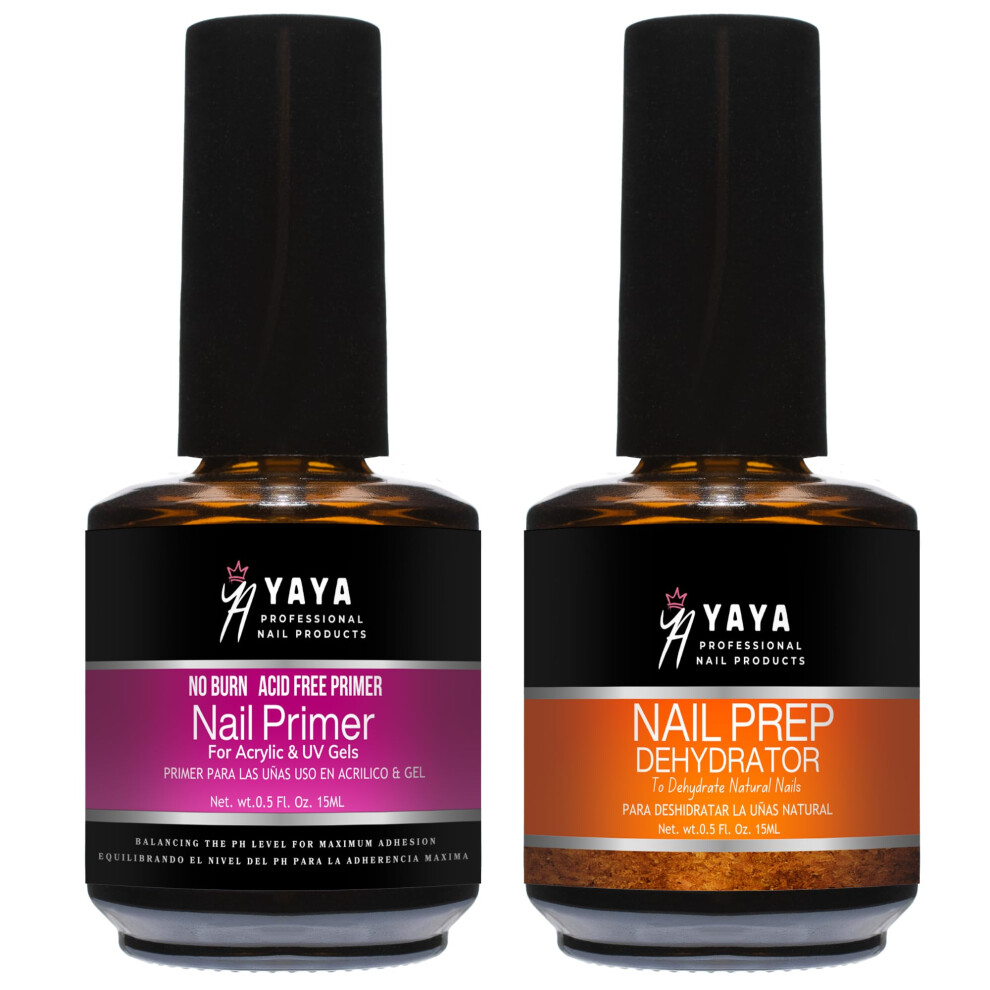 YAYA NAILS Dehydrator en Primer Zuurvrij Natuurlijke nagelvoorbereiding Dehydrate & Bond Primer Kit Acryl nagelbenodigdheden Primer Nail Tech Must Ha
