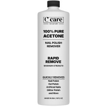 C CARE 100% pure aceton nagellakremover | Professionele kwaliteit | Verwijdert snel natuurlijke gel-acryl- en glitternagels | 16 floz
