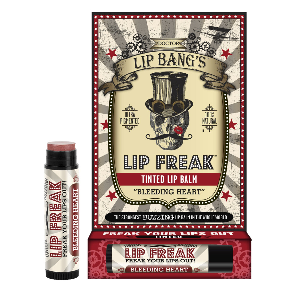 Doctor Lip Bang's BUZZING Lip Balm | Lip Freak| 100% All Natural | Cruelty Free | Tinted | Bleeding Heart-image-OPC-PJNRSGR-NEW