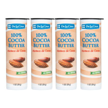 De La Cruz Barra de Manteca de Cacao - 100% Pura y Natural para Piel Seca, Hidratante Natural, 1 OZ. (4 barras)