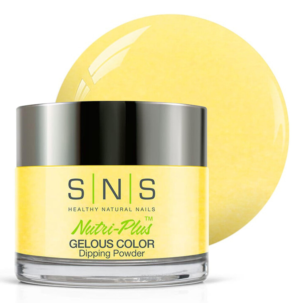 Sns Healthy Natural Sns Nail Dip Powder, Gelous Color Dipping Powder - Chyellow Lessons (Yellow/Cream) - Long-Lasting Dip Nail Color Lasts 14 Days - Low-Odor & No Uv Lamp