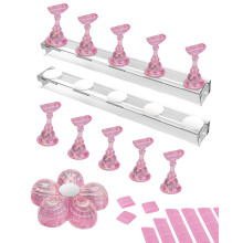 Nail Stand for Press On Magnetic Nail Tips Nail Holder for Painting Nails Fake Nail False Nail Design with Reusable Adhesive Putty Practice Nail Art
