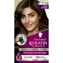 Schwarzkopf Keratin Color Root Permanent-Haarfrbeset Dunkelbraun, 1 Anwendung  vom Salon inspirierte permanente Haarfarbe fr bis zu 80 % weniger H