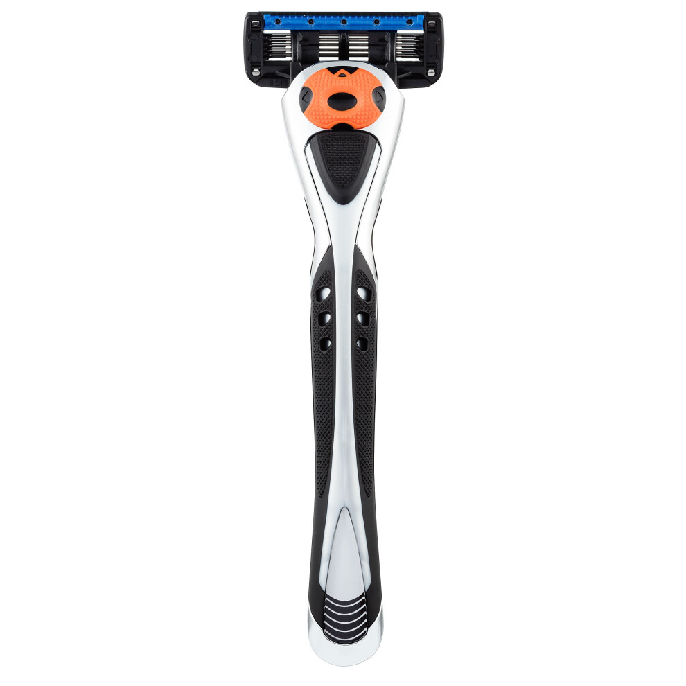 Personna Men's 5 Blade Razor with Bulk Pack of 12 Replacement Razor Cartridges and Shaving Razor Handle (Silver)-image-OPC-PJNRT8G-NEW