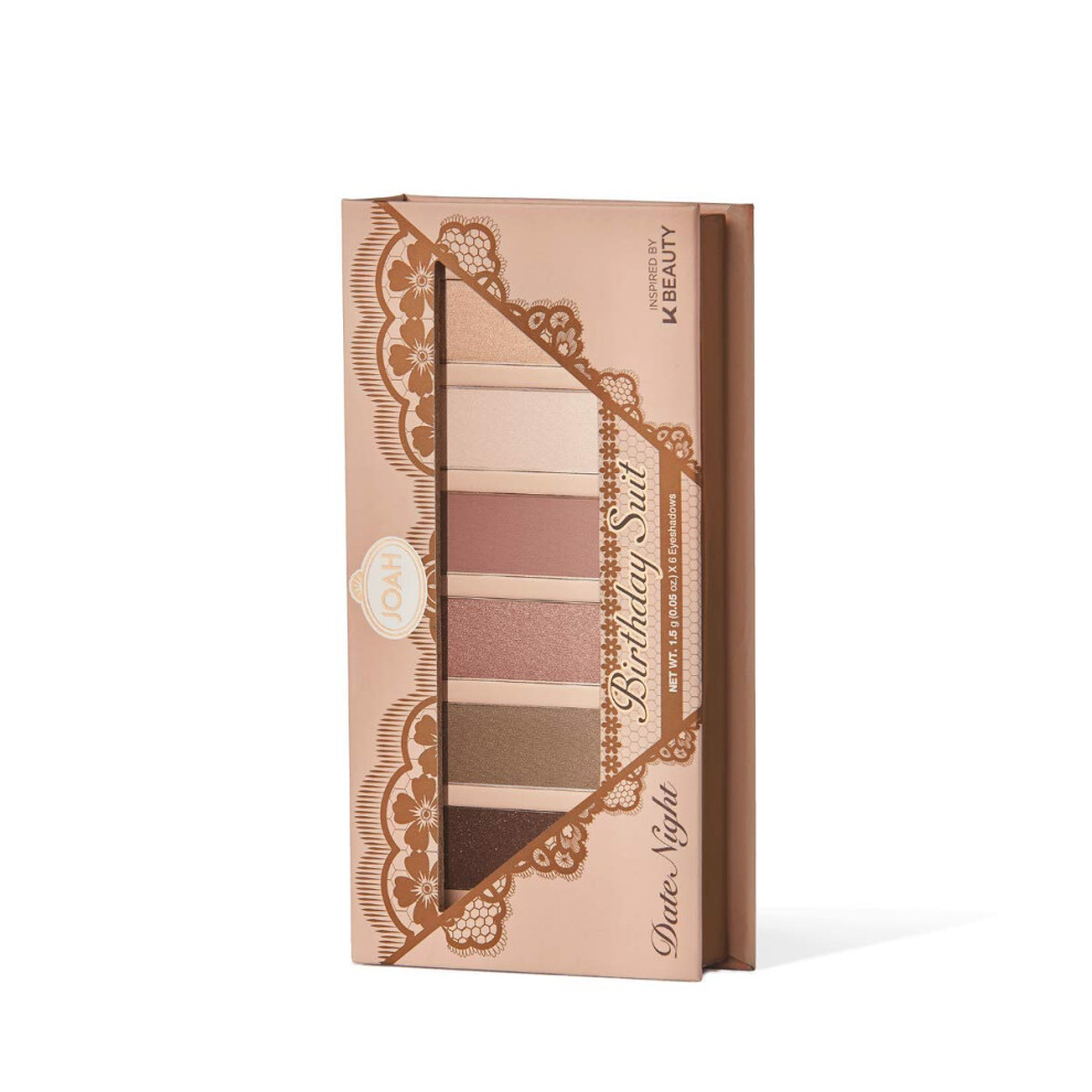 Joah Escapades Eyeshadow Palette 6 Pigmented Powder Eye Makeup Shades In Matte & Shimmer Finishes Korean Beauty Palettes - Date Night