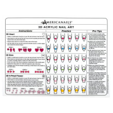 Americanails 3D Acryl Nail Art Trainingsmat - Siliconen oefenblad voor 3D Acryl Nail Art Design - Stapsgewijze instructies en diagrammen - Creer