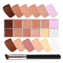 12 Colors Correcting Concealer Palette Colors Corrector Palette Pitkδkestoinen peitevoide Cream Makeup Palettes Natural Finish Cream Foundation Conto