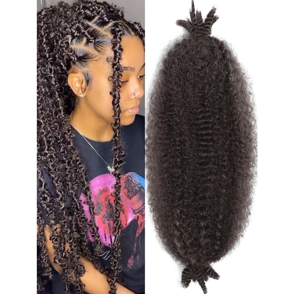 Kossys 8 Packs Springy Afro Twist Hair 16 Inch 4# Pre-Separated Kinky Marley Twist Braiding Hair Soft Synthetic Crochet For Distressed Faux Locs Spring