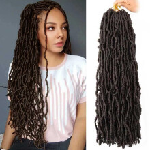 8 balcku umelch loku hckovn vlasu pred smyckou mekk lokny hckovn copnky 24palcov syntetick vlasy Goddess locs dredy pro cern eny (4# 24