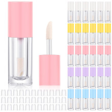 Tatuo 30 Pcs Colorful 6ml Empty Lip Gloss Tubes with Wand Bulk Lip Refillable Gloss Containers Cosmetic Bottles with Rubber Stoppers for Lipstick Eye
