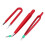 7 pezzi di pinzette antistatiche rosso e argento Q195-PVC 14