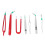 7 pezzi di pinzette antistatiche rosso e argento Q195-PVC 4