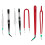 7 pezzi di pinzette antistatiche rosso e argento Q195-PVC 7