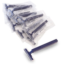 Freshscent (144 Pack) Individuellt Förpackade Tvåbladiga Rakknivar med Klar Säkerhetskåpa